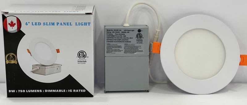Usri 4-inch LED Slim Panel Potlight 9w 750LM, IC Rated, 4000K, Dimmable