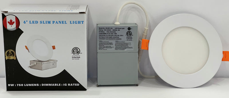 Usri 4-inch LED Slim Panel Potlight 9w 750LM, IC Rated, 6000K, Dimmable