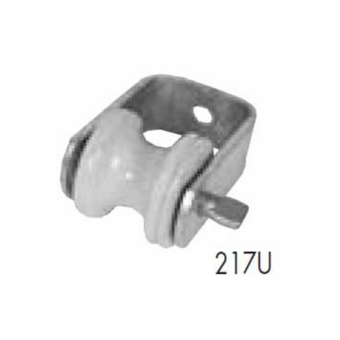 Hydel 217U - Flat Mount Clevis 200 Amp - Heavy Duty Dead End Cable Anchor - Wall Rack