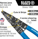 Klein Tools 1010 Multi-Purpose Long Nose Wire Cutter, Crimper, Stripper & Bolt Cutter – 8-Inch Electrician’s Tool 74404-4