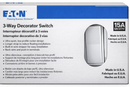 Eaton 7503W box of 10 white 3-way decorator switches 15A 120 277V 