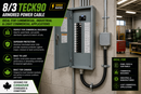 8/3 TECK90 armoured cable connected to commercial electrical panel showing feeder wiring installation in industrial and light commercial Canadian applications
