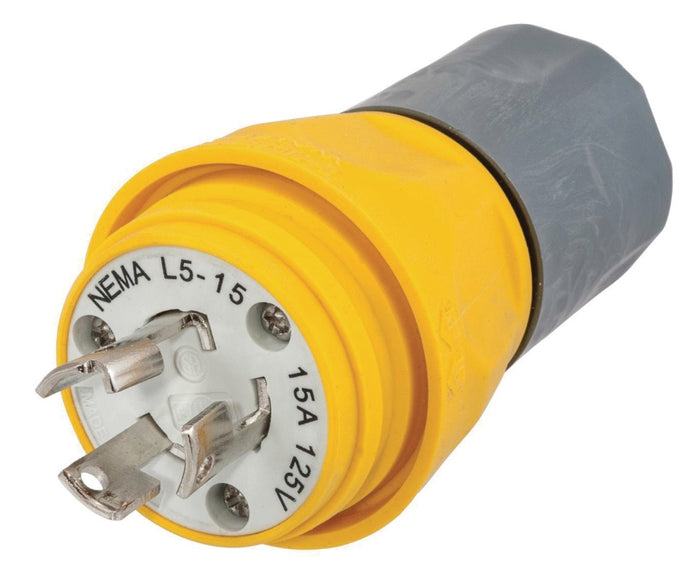 HUBBELL HBL24W47A Twist-Lock®, Watertight® Locking Male Plug 15 A, 125 V, Standard, Non-Shrouded, Watertight