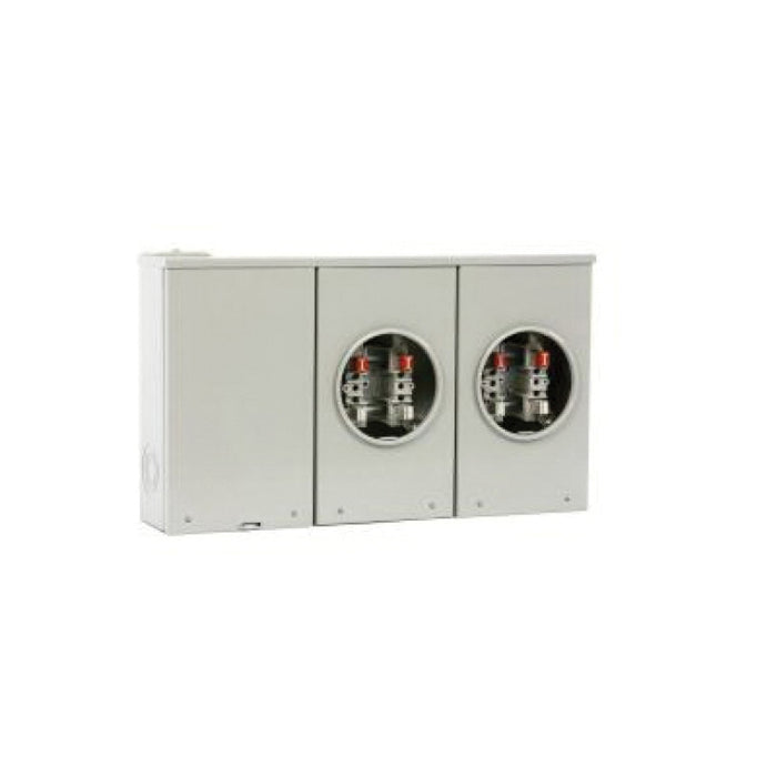 Hydel HC44R - Meter Sockets - 4 gang - 400 Amp main - c/w blank compartment on left side - 200A 600V per position - 4 Meter Positions - 4 Jaw meter socket