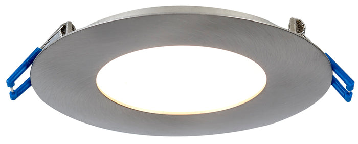 Lotus LED 13.5 Watt 4" Ultra Super Thin Round Recessed LED Downlight - 4100K - 850 Lumens - Brushed Nickel