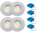 Liteline LUNA RA4-12RG-90WH 4" Round Regressed Gimbal LED Recessed Light – White