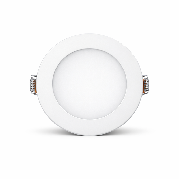 Quantum LED 4 inch round slim panel potlight white front view 9W 5CCT 810 lumens