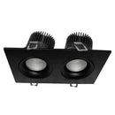 Votatec VO-SP3.5W24-120-D-5WAY-2H /BK 3.5 Inch 2-Head Square Black Regressed LED Pot Light 24W 5CCT 120V