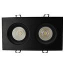 Votatec VO-SP3.5W24-120-D-5WAY-2H /BK 3.5 Inch 2-Head Square Black Regressed LED Pot Light 24W 5CCT 120V