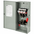 ABB TH3363 100A 3-pole 600V fusible heavy-duty safety switch open interior angled view