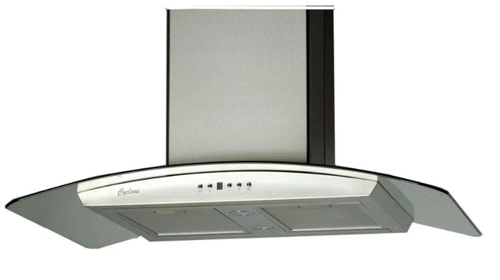 Cyclone Alito Collection SC301 36" Wall Mount Range Hood Kitchen Exhaust Fan With Mesh Filter
