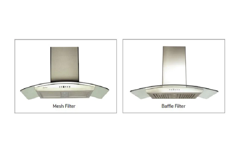 Cyclone Alito Collection SC301 36" Wall Mount Range Hood Kitchen Exhaust Fan With Mesh Filter