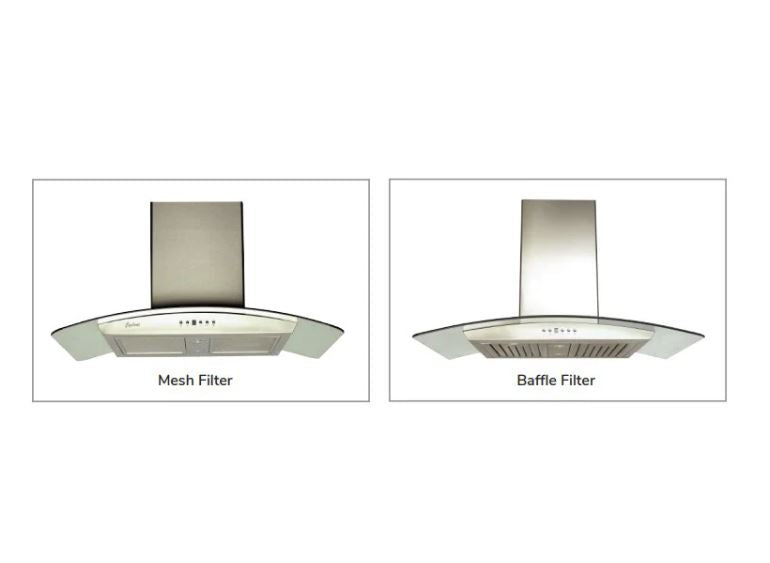 Cyclone Alito Collection SC319 30" Wall Mount Range Hood Kitchen Exhaust Fan With Mesh Filters