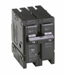 Eaton BR215 15A double-pole Type BR common-trip circuit breaker angled front view