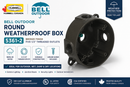 Hubbell Bell 5361-2 bronze round weatherproof electrical box with five 1/2 inch threaded outlets NEMA 3R outdoor junction box