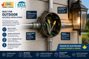 Hubbell Bell 5361-2 outdoor weatherproof junction box installed with conduit and exterior wall lighting fixture for outdoor electrical wiring