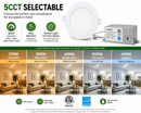 Lightrix 4 inch 5CCT selectable LED potlight showing 2700K 3000K 4000K 5000K 6000K color temperature comparison for recessed lighting applications