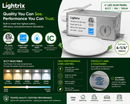Lightrix 4 inch LED slim panel potlight certification showing ETL Intertek listing Energy Star wet location rating and product label with hologram model SPK-G4-9X