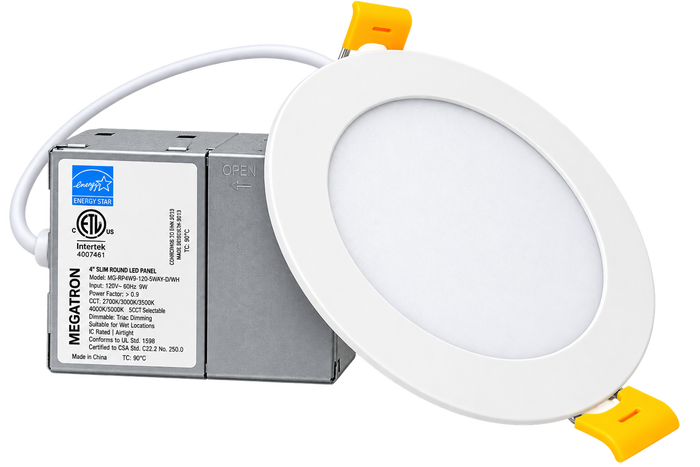 Megatron MG-RP4W9-120-5WAY 4 inch 9W 750 lumen LED slim panel with junction box