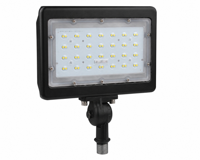 SATCO 65-539R1 LED large flood light 50W 5000K bronze finish with knuckle mount for commercial outdoor security and area lighting applications