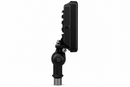 SATCO 65-539R1 LED large flood light front angle view showing LED array, impact-resistant lens, bronze housing and adjustable 1/2-inch knuckle mount for outdoor security and area lighting