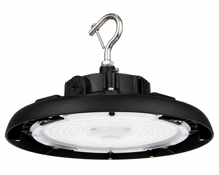 SATCO 65-770R3 UFO LED high bay light with selectable wattage 80W 100W 120W and selectable 3000K 4000K 5000K color temperature for warehouse and industrial lighting applications