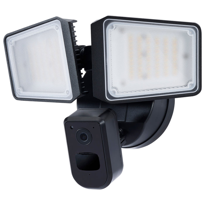 SATCO 65-921 smart security flood light with integrated 1080P camera black finish