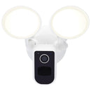 SATCO 65-930 smart security camera flood light illuminated with dual LED heads