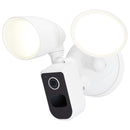 SATCO 65-930 smart security light with integrated 1080P camera and dual LED flood heads in white finish