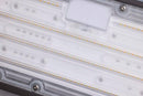 Close-up of LED array and optical lens system on SATCO 65-941 full cutoff wall pack