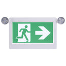 SATCO 67-512 Running Man Exit Sign with Dual Emergency Light Heads Front View