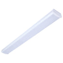 SATCO NUVO 65-1211 4FT 39W integrated LED wrap fixture with white housing, selectable 5CCT technology and commercial ceiling lighting design