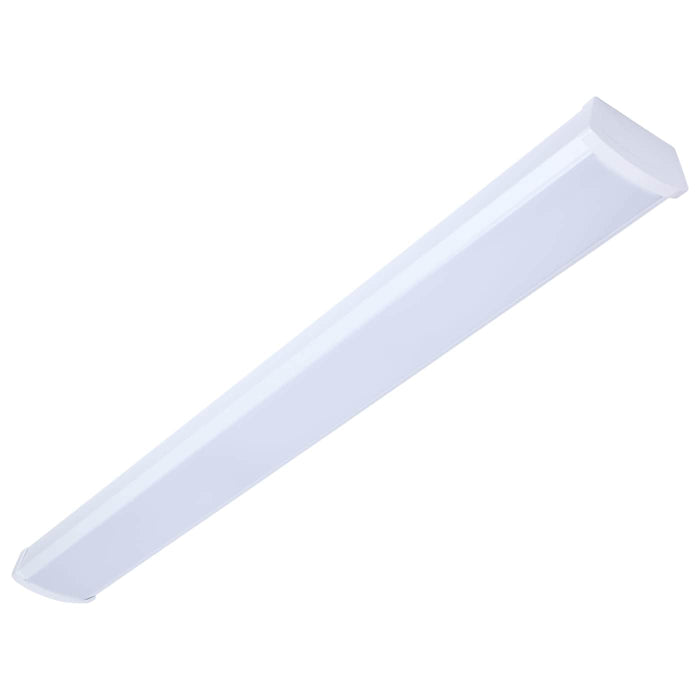SATCO NUVO 65-1211 4FT 39W integrated LED wrap fixture with white housing, selectable 5CCT technology and commercial ceiling lighting design