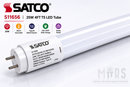 SATCO S11656 25W 4FT T5 LED tube with key features including 5CCT selectable, Type B ballast bypass, 120-347V wide voltage input and damp location rating
