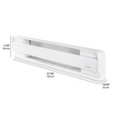 Stelpro Brava B0502W baseboard heater dimensions 27-7/8 inches long by 5-7/8 inches high
