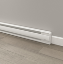 Stelpro Brava B1001W white electric baseboard heater installed along a residential wall