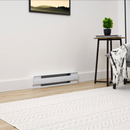 Stelpro Brava electric baseboard heater installed along a wall in a Canadian residential living space