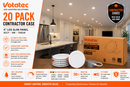 Votatec 4 inch slim LED panel 20 pack contractor case installed in ceiling showing clean recessed lighting application in residential kitchen for electricians in Ontario Canada