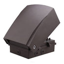Closed angled view of Votatec AST-AWP01B 30W LED wall pack with bronze housing and wall-mount base