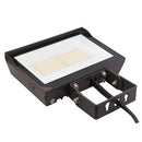 Angled front view of Votatec AST-FL19 150W LED flood light with glass lens and bronze housing