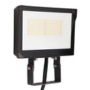 Side front view of Votatec AST-FL19 150W CCT and power adjustable LED flood light with trunnion mount