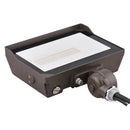 Angled front view of Votatec AST-FL19 35W CCT and power adjustable LED flood light with knuckle mount and bronze housing