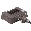 Back view of Votatec AST-FL19 35W LED flood light with heat sink, photocell, and adjustable knuckle mount