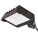 Bottom angled view of Votatec AST-FL19 35W LED flood light with glass lens and LED array
