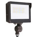 Front view of Votatec AST-FL19 35W CCT and power adjustable LED flood light with bronze housing and knuckle mount