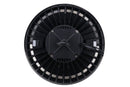 Back view of Votatec AST-HB23 300W UFO high bay LED light with hook mount, black housing, and power cable