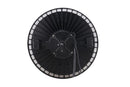 Votatec AST-HB26-150WS1B60-80-100C2-BH35-40-50WD 150W adjustable beam UFO high bay rear top view showing black heat sink and sensor receptacle