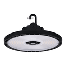 Side view of Votatec AST-HB26 240W adjustable beam UFO high bay LED fixture with hook mount and clear lens