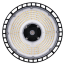 Votatec AST-HB28-150WS1AT2C2-BH35-40-50WD 150W black adjustable UFO high bay LED board front view with selectable 3500K 4000K 5000K lighting