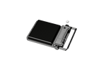 Angled back view of Votatec ISL-FL02-A-200W LED flood light with black aluminum housing and adjustable bracket